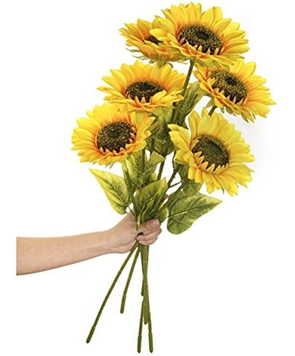 Plobach 6 Piezas De Girasoles Grandes, Flores Artificiales, 