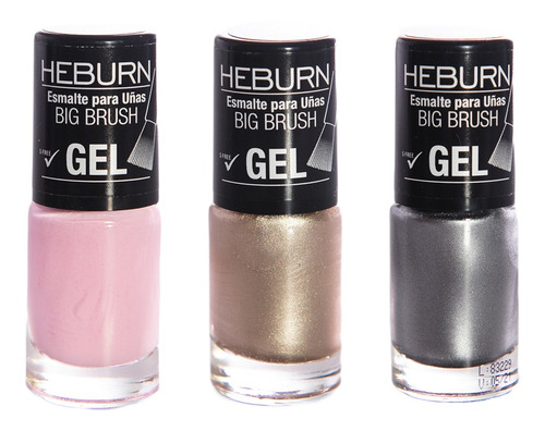 Heburn Kit X3 Esmaltes Gel Para Uñas Manicuría Sin Cabina