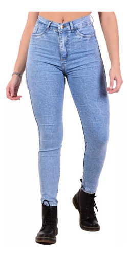 Pantalon Jean Mujer Tiro Alto Elastizado Excelente Calce