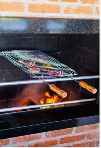 Grelha Dupla P Churrasco Frango Linguiça Madefer Inox