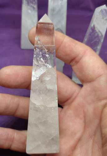 Obeliscos De Cuarzo Cristal De 9 A 10 Cms 70 A 100 Gramos.