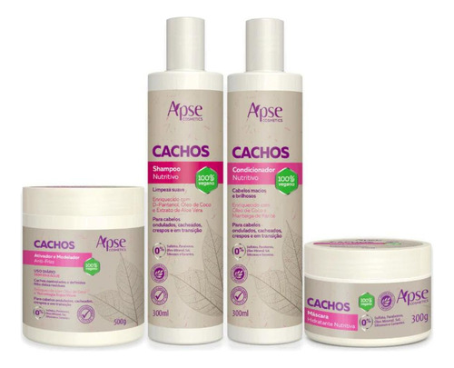 Kit Cachos Apse Shampoo, Condicionador, Máscara E Ativador