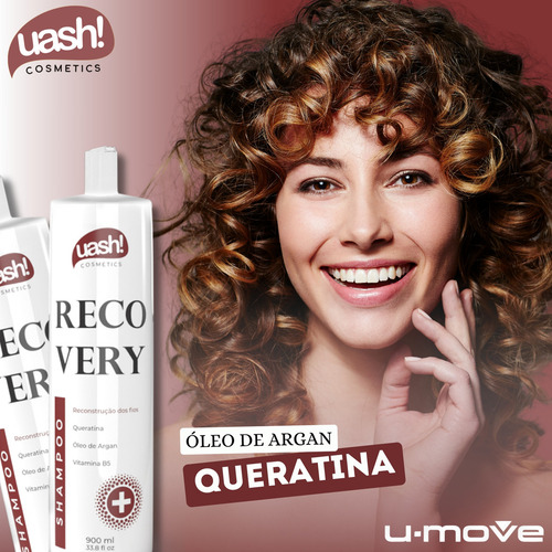 Shampoo Uash Recovery 900ml - Queratina - Reconstrução
