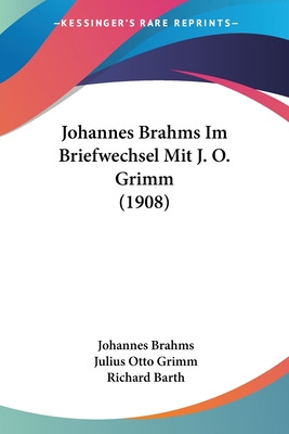 Libro Johannes Brahms Im Briefwechsel Mit J. O. Grimm (19...