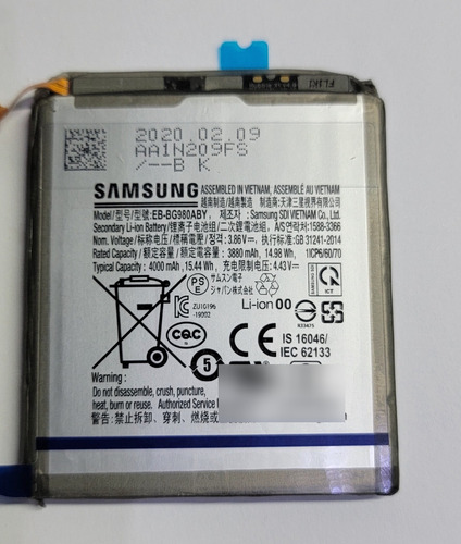 Batería Samsung Galaxy S20 Eb-bg980aby De Centro De Servicio