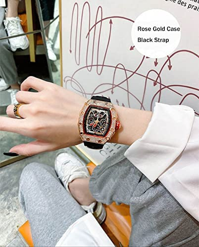 Relojes De Diamantes Para Hombre, Relojes Tonneau De Lujo Pa