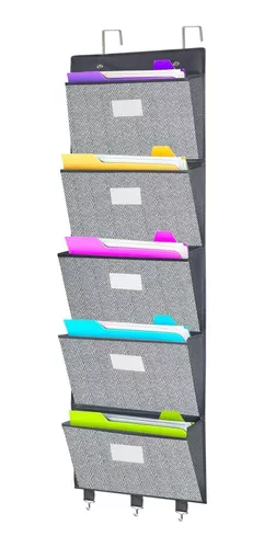 Organizador de archivos de pared para colgar sobre la puerta, organizador  de archivos, planificadores, cuadernos, libros, organizador de