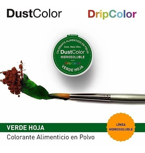 Imagen 1 de 3 de Colorante En Polvo Hidrosoluble Verde Hoja 10 Cc Dust Color