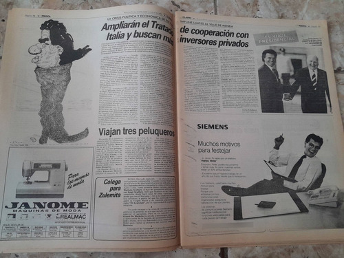 Diario Clarín Pinti Alcon Menem 6 10 1992 (Usado)