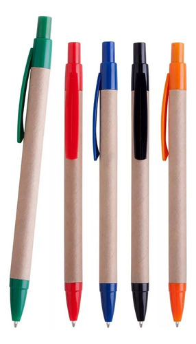 Bolígrafos De Cartón Con Clip De Plástico Paquete De 10 Pzas