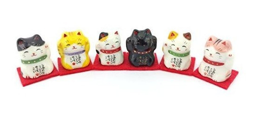 Mini Maneki Neko - Conjunto De 6.