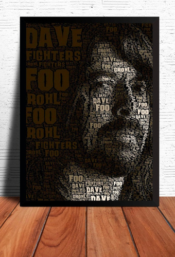 Cuadro Foo Fighters Dave Grohl  Arte Marco Negro 33x48cm Fan