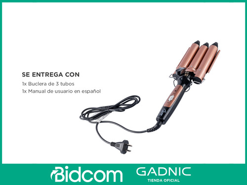 Buclera Ondas Profundas Rizador 3 Barriles Gadnic Cerámica