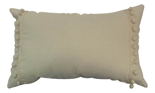 Almohadon 30x50cm Pompones Blanco/beige Alo