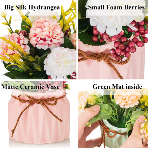 Blosmon Pequeñas Flores Artificiales En Florero, 4 Piezas De