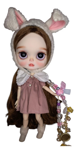 Muñeca Blythe Round Face Bunny Articulada 30cm Nueva (Usado)