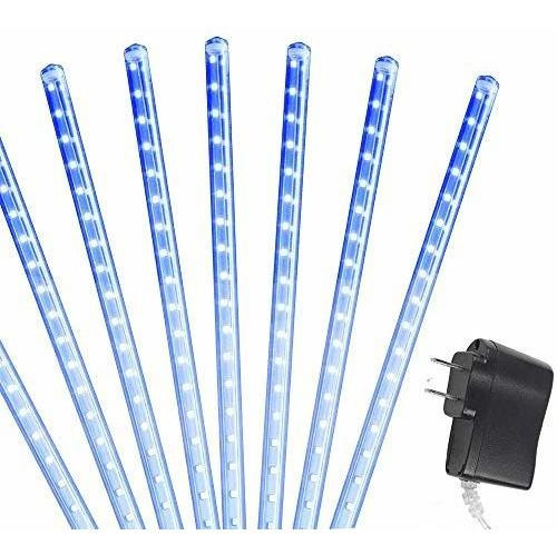 Luces De Lluvia Aocks, 30cm 8 Tubos 144 Led (azul)