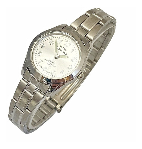 Imagen 1 de 3 de Reloj Montreal Me150 Mujer Malla Acero Sumergible 30 Mts