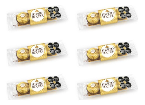 Bombones Ferrero Rocher X 6 Tiras De 3 Unidades Cada Una