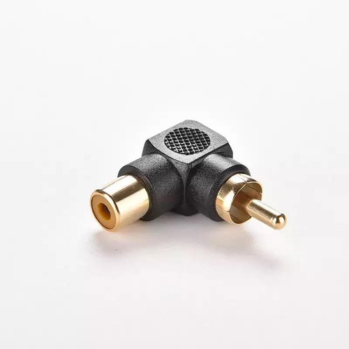 Conector Adaptador 90 Grados Rca Macho A Rca Hembra 