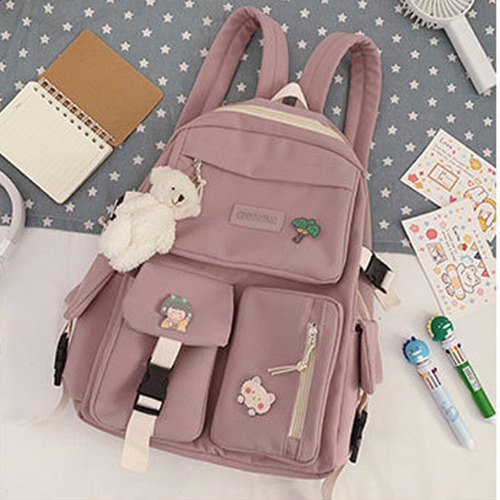 Mochila Escolar Japonesa Con Varios Bolsillos Estilo Harajuk