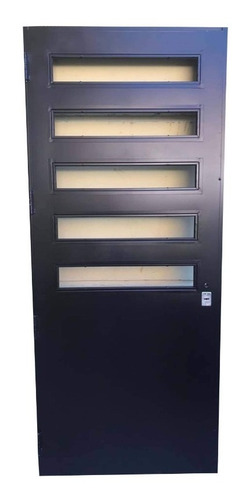 Puerta Doble Chapa Inyectada Premium 5 Paños Fijos 80x200