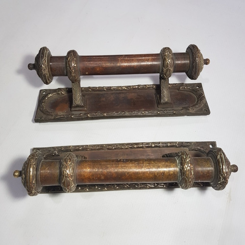 Imagen 2 de 10 de Antiguos Manijones Puerta Frente Est France Bronce Mag 60034
