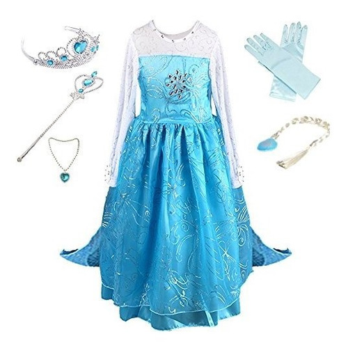 Vestido De Princesa Para Fiesta Y Cosplay Niñas De 3 A 9 Años.