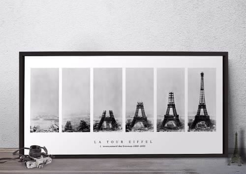 Cuadro Lámina La Torre Eiffel Exclusivo París 45 X 90 Cm