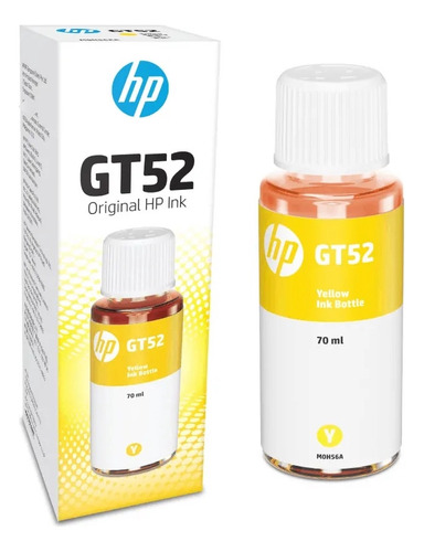 Botella De Tinta Hp Gt52 Color Amarillo 