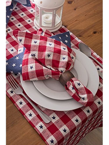 Dii Cotton Table Runner Para Independence Day 4 De Julio Par