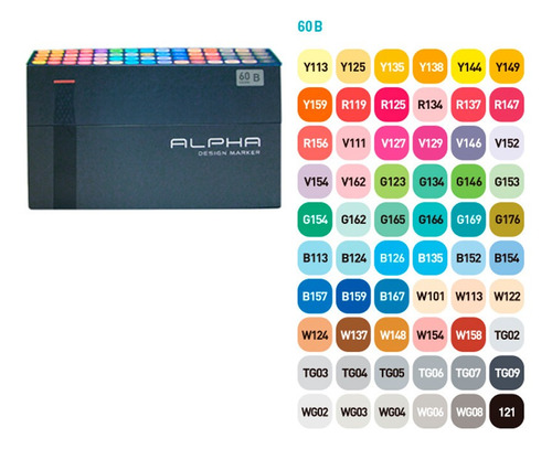 Marcadores Alpha Design Set B 60 Colores