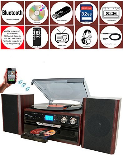 Reproductor Grabacion Bluetooth Estilo Clasico Radio Am Fm 2