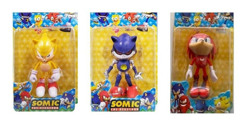 Set X 3 Muñecos Sonic Gamer Coleccionables