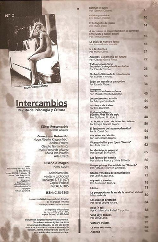 Revista Intercambios. Psicología Y Cultura Nº 3