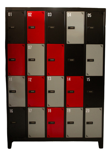 Locker Metálico 20 Prtas 52 Prof P/candado Colores Z/gratis