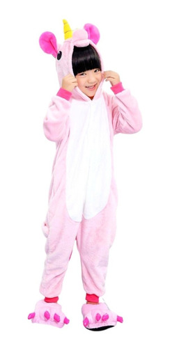 Pijama Mameluco Unicornio Disfraz Cosplay Niña Colores Suave