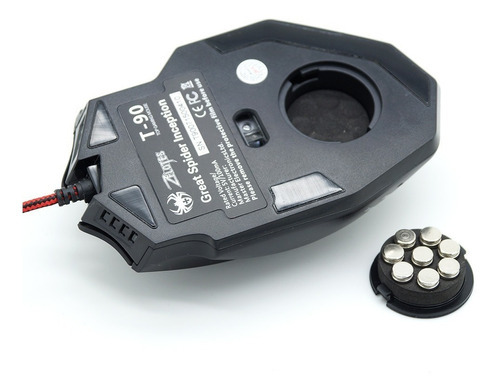 Mouse para jogos T90 Zelotes Professional LED Optical 9200 Dpi, cor preta