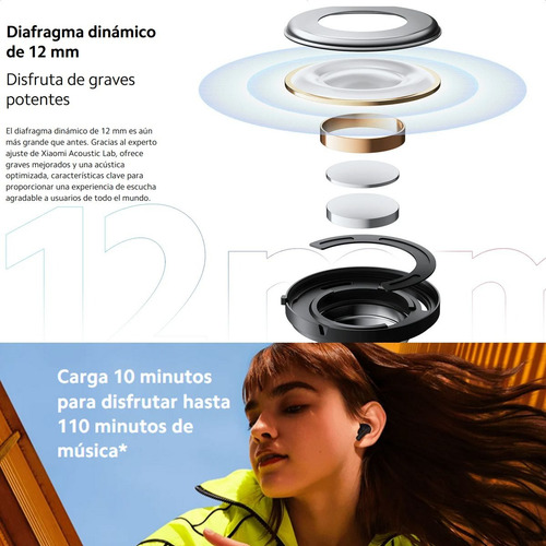 Xiaomi Redmi Buds 4 Active, Audífonos Táctil / Bluetooth 5.3