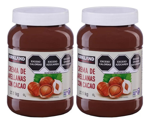 2 Botes De Crema De Avellanas Con Cacao Kirkland 2kg