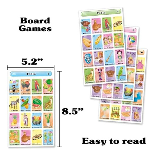 Juego De Bingo Fiesta En Español, Bingo Mexicano Para 10 Jug