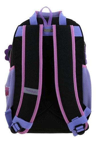 Mochila Happy Girl Tarlait Primaria Backpack Hg70652-3 Color Negro Diseño De La Tela Liso