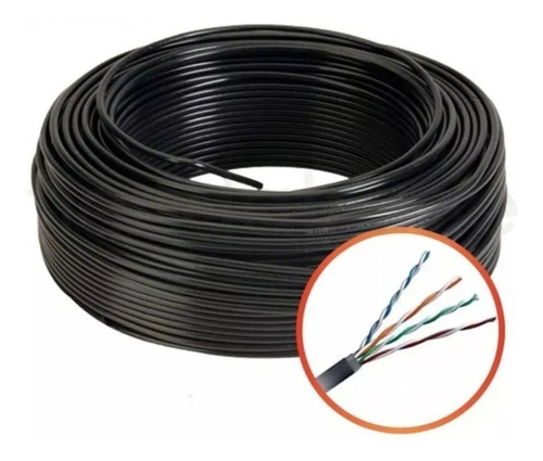 Cable Red Exterior Cat 5e Rollo 100 Mts 100% Cobre