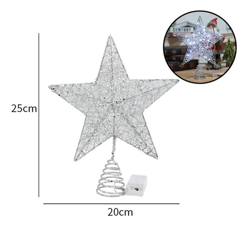 Lámpara De La Parte Del Árbol Decoración Plata De 20 Cm