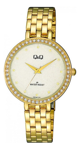 Reloj Q&q Qyq Elegante Qz27j001y Acero Dorado + Estuche 