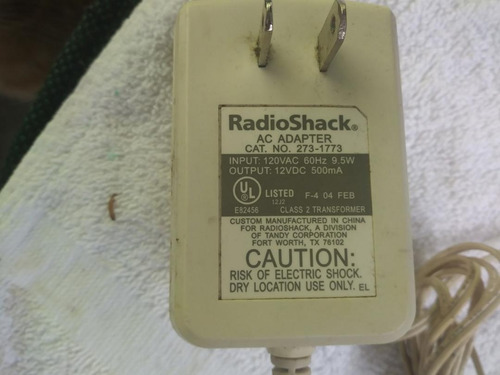 Fonte De Alimentação Adapter Radioshack 273-1773 12vdc 500ma (Usado)