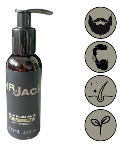 Balm Hidratante Barba Cabelo Sem Enxague Mr Jack 100ml