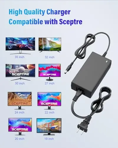 Adapter Charger For Sceptre Monitor EC 20'' 22'' 24'' 27'' 32'' E248W Power Cord | Australia