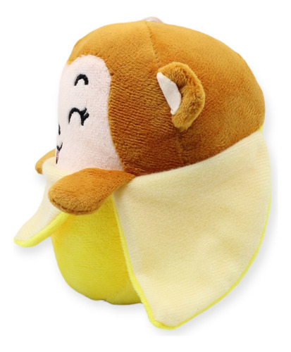 Changuito De Peluche Café En Un Platano Suave Juguete 15cm Color Marrón Claro