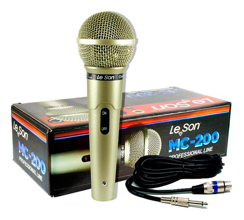 Microfone Le Son Mc-200 Dinamico Cardióide - Cor: Champanhe